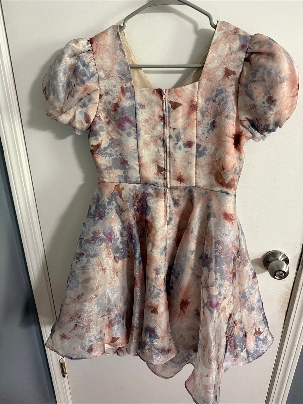 Rare Editions Floral Organza Dress in Pink & Lavender - Picture 4 of 5